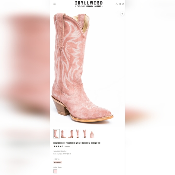 Idyllwind Charmed Life 12" Western Boot Pink Women's Size 11B - Picture 2 of 13